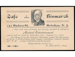 Ganzsache 2 C. Mc. Kinley mit rückseitigem &nbsp;Zudruck &quot;Cafe Bismarck&quot; &nbsp;mit Bild des ehemaligen deutschen Re