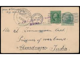 Lot von 4 USA-Ganzsachen aus New York 1914 bis 1916 an den internierten Kapitän des  Dampfers Braunfels  Johann Zimmermann im