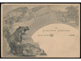 IV. Zionisten Congress London , 13. -16.8.5660 / 1900, Abb. Vertreibung aus Ägypten, Karte hat kleine Eckbüge, Randknick (2 c