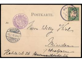 München, Künstlerfest in Arkadien 1898,  sign. Franz Stuck,  violetter Nebenstempel 15.Februar 1898 Arkadien, mit 5 Pfg. Wapp