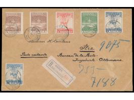 Neugriechenland  2 x 1 L., 2 L., 5 L., 25 L. und 40 L. auf  Einschreibbrief  mit Stempel Tessaloniki 30.8.13 nach Constantino