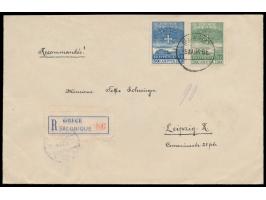Neugriechenland  30 L. und 50 L. auf  Einschreibbrief  mit Stempel Tessaloniki 5.5.1914 nach Deutschland, zwei übereinander g