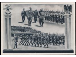 Heimkehr der deutschen Freiwilligen aus Spanien  31.5.1939, Verlag Hermann Hunsinger, Nürnberg, Frankatur 3 Pf. Hindenburg, B