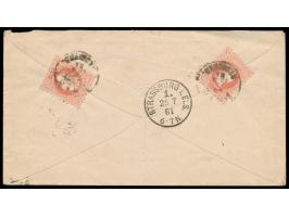 Österreich, Ausgabe 1867: Ganzsachenumschlag 5 Kr. mit rückseitig 2 x 5 Kr., Stempel &nbsp;Prag Recomnd. &nbsp;24.7.81, &nbsp
