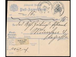 Postanweisung - Postdienstsache  auf 15 Pf. für eine Zeitung, Stempel  Bruck-Fürstenfeld  28.12.01 und Postamt-Dienstsiegel B