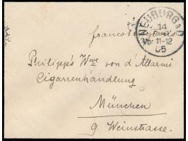 Trauerbrief mit Stempel  Neuburg a.D.  14.9.05 nach München, handschriftlich  "Franco Prinz Taxis",  Ankunftsstempel 14.9.05
