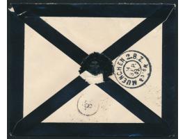 Trauerbrief mit Stempel  Neuburg a.D.  14.9.05 nach München, handschriftlich  "Franco Prinz Taxis",  Ankunftsstempel 14.9.05
