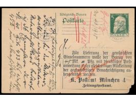 Ganzsache 5 Pf. mit Maschinenstempel Ludwigshafen (Rhein) 1 20.5.11 an das Zeitungspostamt München,  Aufkleber  "Für Lieferun