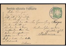 Privatganzsache 5 Pf. Wappen,  45. Wanderversammlung bayerischer Landwirte in Straubing ...,  Frech C 174, Stempel Landshut 1