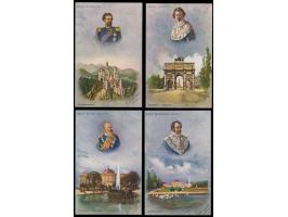 Privatganzsache 5 Pf. Wappen,  Jahrhundertfeier der Erhebung Bayerns zum Königreich,  komplette Serie von 6 ungebrauchten Kar