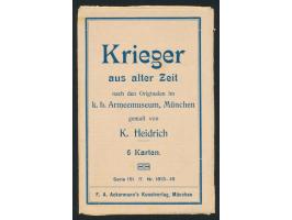 "Krieger aus alter Zeit",  Uniformen aus dem Armeemuseum, Wertstempel Huppsches Wappen 5 Pf.,  komplette ungebrauchte Serie v