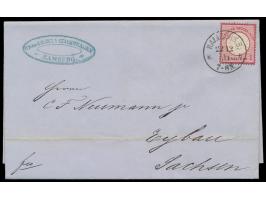 1 Gr auf Faltbrief nach Eybau, seltener Stempel  Hamburg B. / N. 6.  22.12.73, nur vom 31.8. bis 31.12.1873 belegt, spätes Da