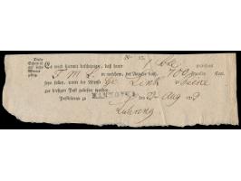 Königreich Westphalen,  Postschein mit französischer Wertangabe "Franken / Cent", schwarzer L1  Hannover,  Datum 23.8.1813
Po