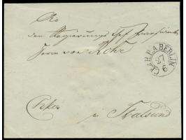 Zweikreisstempel des Kabinetts-Postamt  C. E. d. H. P. A. Berlin  27.6. auf Umschlag nach Stralsund, rückseitig rotes Lacksie