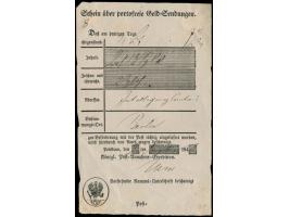 Schein über portofreie Geldsendung  mit Ortseindruck  Potsdam,  2.12.1840
Postleitzahl: 144
