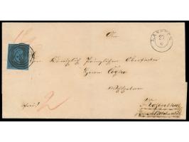 2 Sgr. (vollrandig) mit  Nummernstempel 786  und K2  Landeck  27.6. auf Faltbriefhülle nach Rosenthal bei Mittelwalde
Stichwo