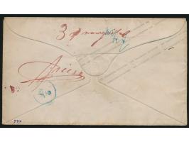 Ganzsachenumschlag 3 Sgr mit Zusatzfrankatur 3 Sgr (Ausgabe 1850) und 1 Sgr (glatter Grund, Ausgabe 1857) mit Nummernstempel 