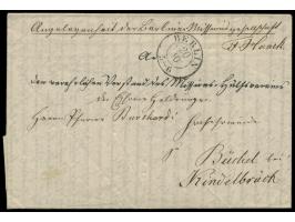 Angelegenheit der Berliner Missionsgesellschaft,  portofreier Brief mit Stempel Berlin 20.10.(58) nach Büchel bei Kindelbrück