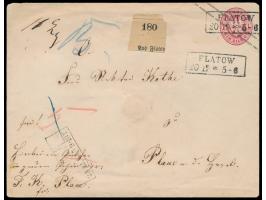 Ganzsache 1 Sgr (Großformat) als Paketbegleitbrief mit R2  Flatow  20.12. nach Plaue a. d. Havel, fehlende Gebühr von 5 Sgr b