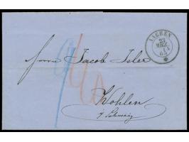 Versuchsstempel   Aachen  23. Mrz. 65  mit einem Stern  unten   (belgische Type) auf unterfrankiertem Faltbrief in die Schwei