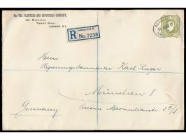 Privat-Ganzsachenumschlag "Tea Planters and Importers Company" mit Wertstempel  King George V. 9 d.  grün, Format 22,8 x 15,2