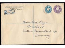 Privat-Ganzsachenumschlag "Tea Planters and Importers Company" mit zwei Wertstempel King George V. 3 d. violett und 2 1/2 d. 