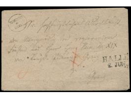 Briefumschlag mit L2  Halle / 2. Jun.  (1832) an den "... regierenden Fürsten und Herrn  Heinrich XIX von Reuß-Plauen-Greiz  