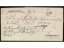 Vorphila-Faltbriefhülle mit L1 Montabauer nach Boppard, Durchgangsstempel Coblenz 27.2., Ankunftsstempel Boppard 28.2., hands