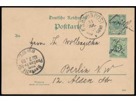 Dt. Reich-Ganzsache 5 Pf. mit Zusatzfrankatur Württemberg 5 Pf., geschrieben "im Zuge nach Nürnberg",  handschriftliche Entwe