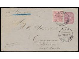 Ganzsachenumschlag 10 Pf. mit Zusatzfrankatur 10 Pf., Stempel  Ulm Stadtpostbureau  15.8.79,  nach Ost-Indien,  rückseitig in