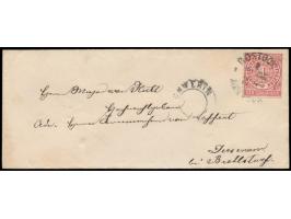 Bahnpoststempel  Hagenow - Rostock  24.2.(1868) I R (nachverwendeter Mecklenburg-Schwerin-Stempel) und K2  Schwerin  ohne Dat