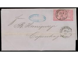 2 x 1 Gr auf Faltbrief mit Stempel  Hamburg I. A.  27.3.68 nach Kopenhagen, Ankunftstempel 28.3.68, mit komplettem Inhalt, un