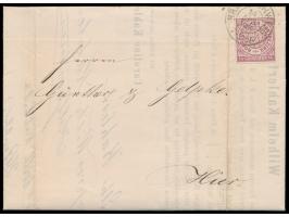 Einzelfrankatur 1/4 Gr auf  Ortsbrief  in  Braunschweig  mit weiterverwendetem Zweikreisstempel 14.4.1868, mit komplettem Inh