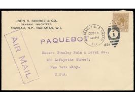 Bahamas,  1903 - 1936: 4 Briefe mit Bahamas-Frankatur nach USA, alle mit Maschinenstempel  Miami, Fla.  und L1  Paquebot,  ve