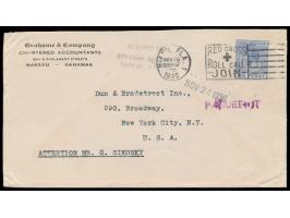 Bahamas,  1903 - 1936: 4 Briefe mit Bahamas-Frankatur nach USA, alle mit Maschinenstempel  Miami, Fla.  und L1  Paquebot,  ve