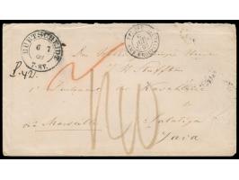 Brief (Umschlag) mit Stempel  Burtscheidt  6.7.69  nach Java,  handschriftlicher Vermerk  "P.42",  blauer Grenzübergangsstemp