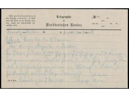 Deutsch-französischer Krieg:  Telegramm-Aufnahmeformular von  Dannenberg  für ein Telegramm aus Berlin vom 7.12.1870 mit offi