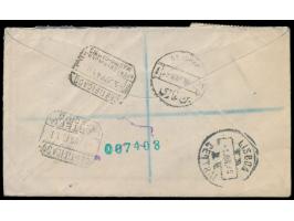 BOFIC (M.E.F.):  1 d. und 9 d. auf  Einschreibbrief  mit zweisprachigem Stempel  Benghazi  2.5.45, gleicher Stempel auch auf 