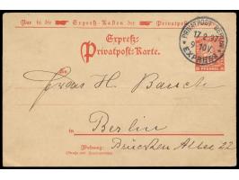 Berlin, &nbsp;Privatpost und Spedition AG, &nbsp;Express-Privatpost-Karte 10 Pf., &nbsp;Müller P 15, Stempel Privatpost Berli