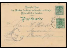 Köln, &nbsp;anlässlich des VIII. Deutschen Philatelistentages 1896: dekorative Litho-Ansichtskarte &nbsp;&nbsp;&quot;Dampfer-