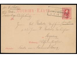 Magdeburg, Courier:  Ganzsache mit Wertstempel "Mercur über Weltkugel" 2 Pf., Müller P 4, Stempel 9.7.1887, Bedarf
Postleitza