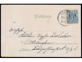 München,  Courier-Marke 1 1/2 Pf. auf mehrfarbiger  Abschieds-Ansichtskarte , Verlag G. Metzger, Müller PF 2,  Letzttagsstemp