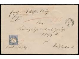 Einzelfrankatur 2 Gr. Kleiner Schild portorichtig auf  Wertbrief,  nachverwendeter Stempel Thurn und Taxis von  Hagenburg  25