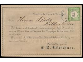 1/3 Gr mit Thurn- &amp; Taxis-Stempel &nbsp;Brotterode &nbsp;2.9.73 auf dekorativ gestalteter Drucksachenkarte (Reise-Avis) d