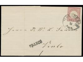 1 Gr. Großer Schild auf Briefhülle M. Gladbach 11.1.75 nach Venlo, Z1 Franco,  als 10 Pfg.  verwendet im  Grenzrayon nach den