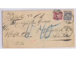 10 Pfe. und 20 Pfe. auf  Auslagen-Faltbriefhülle  mit Stempel  Vlotho  24.5.75, Stempel Auslagen, handschriftlich "V 40"
Stic