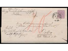 Einzelfrankatur 5 Pfe. auf Faltbrief "nebst  Zustellungsurkunde  nebst Abschrift frei" mit Stempel  Löbau i. Sachsen  3.10.79