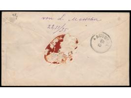 Russland-Ganzsachenumschlag  7 Kop. mit Zusatzfrankatur 7 Kop. als Einschreiben nach Leipzig, Stempel Warszawa 30.11.1879, ha