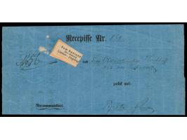 20 Pfe. innen auf blauer Recepisse mit Stempel Pyritz 28.4.80 aus  Lugano / Schweiz  am 3.5.1880 zurück nach Pyritz, Durchgan