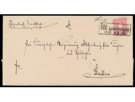 R3  Aus ... Per Dampfschiff  15.10.(1884) und handschriftlich  "Pölitz"  auf Faltbrief mit 10 Pfg. nach Stettin, mit komplett